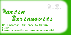 martin marianovits business card